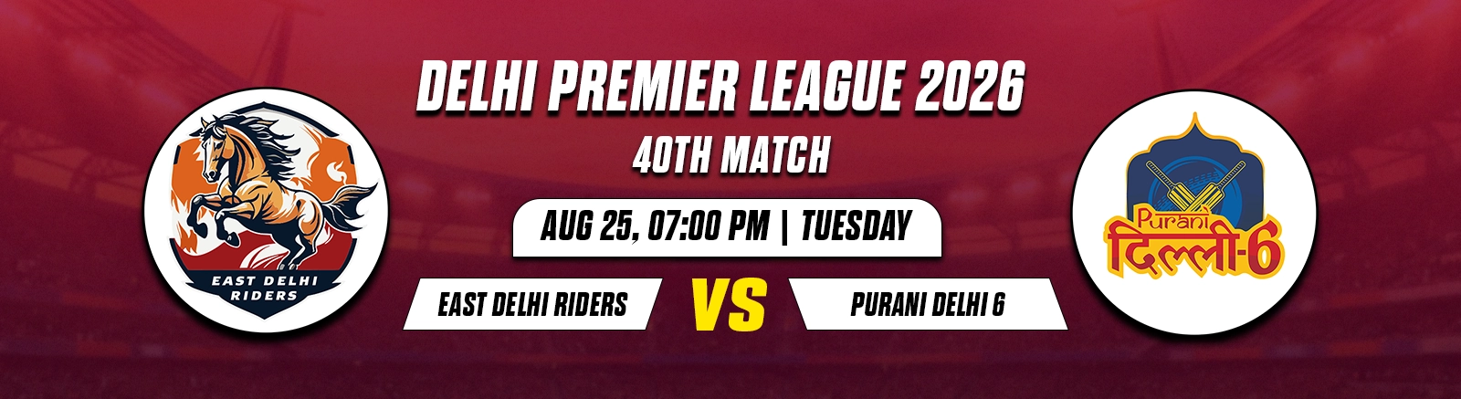Live cricket betting markets on Go Exchange for Delhi Premier League 2026